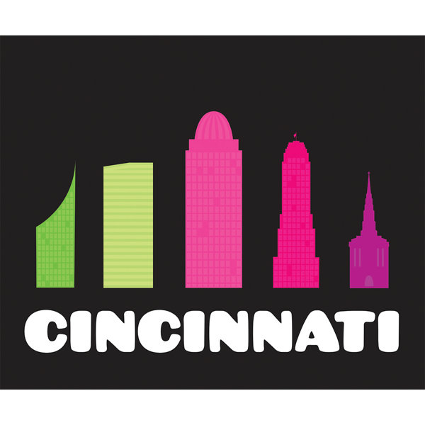 Trinx " Cincinnati City Buildings, Cincinnati Ohio, Graphic Art Wrapped